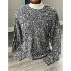 Calibrate Men’s Black Marled Knit Sweater L Crew Neck New Wool Blend Soft M3M5